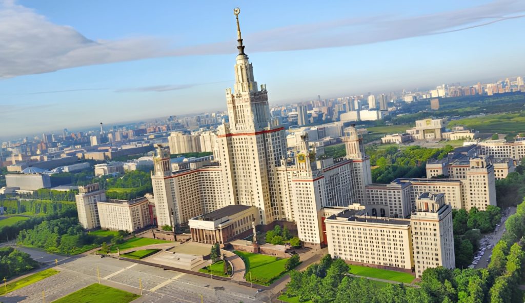 stunning view of Moscow State University in Russia